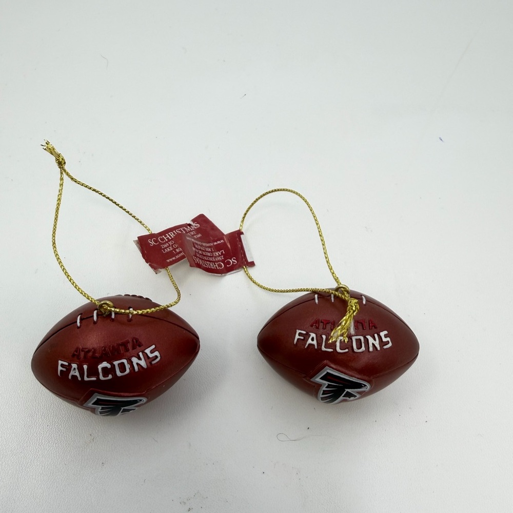 2 NFL Atlanta Falcons Ornament Licensed League Christmas Football NCAA Holiday